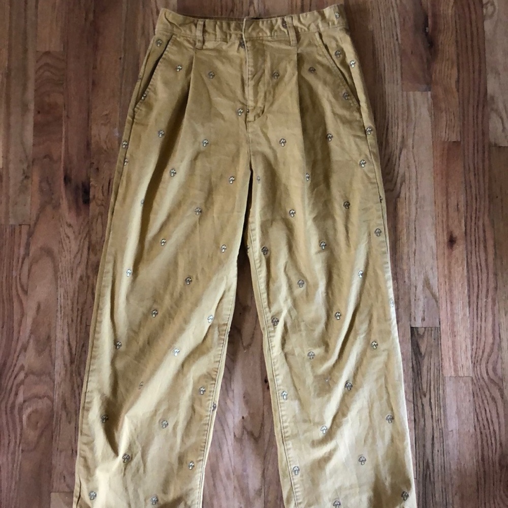 Urban outfitters mushroom embroidered pants